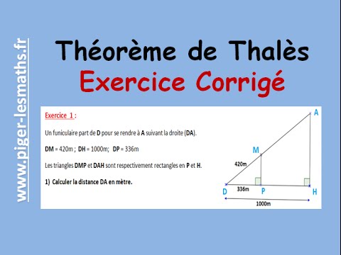 Théorème de Thalès ( Exercice Corrigé ) | Piger-lesmaths