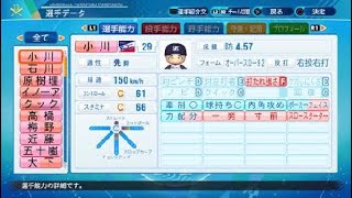 【パワプロ2020】東京ヤクルトスワローズ 選手能力データ 【実況パワフルプロ野球2020】eBASEBALL