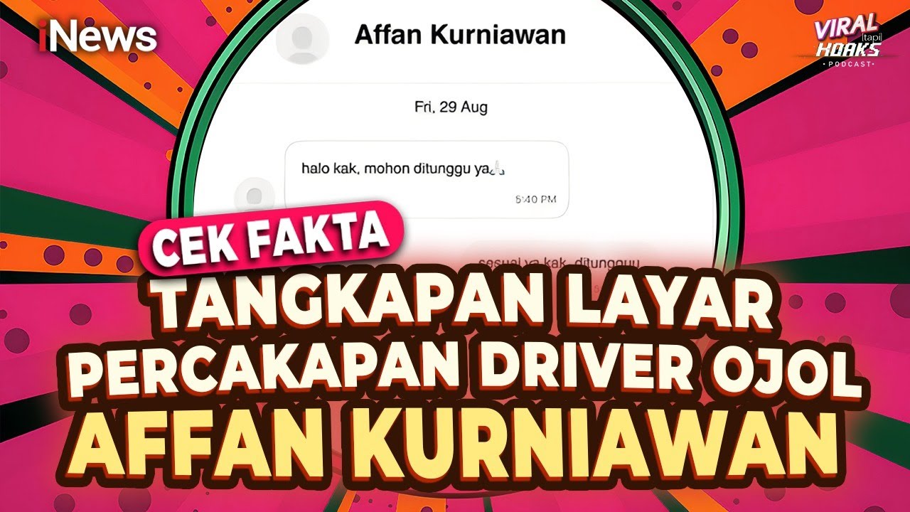 Tangkapan Layar Percakapan Driver Ojol Affan Kurniawan, Cek Fakta | Viral tapi Hoaks