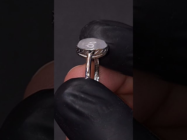 خاتم نسائي بحجر القمر طبيعي اكسسوار فاخر مفحوص و موثق بشهادة مختبر