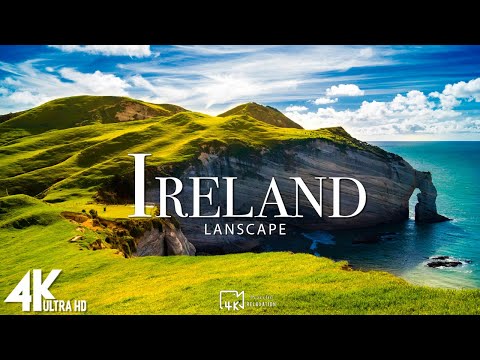 FLYING OVER IRELAND (4K UHD) - Wonderful Natural Landscape With Lounge Music - 4K UHD TV