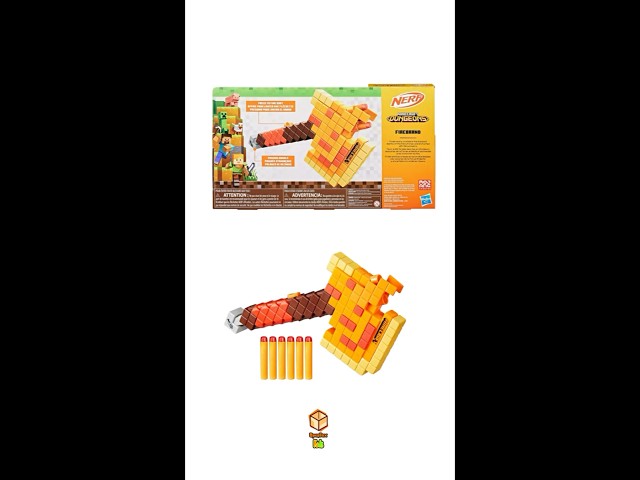 Vídeo relacionado con Nerf Hasbro Minecraft Firebrand, Hacha Lanzadardos, Lanzador, 6 Proyectiles, Precisión y Velocidad, Videojuego Dungeons, Regalo para Niños y Niñas de 8 Años o Más