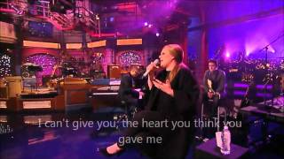 Adele - Turning Tables (OFFICIAL VIDEO LYRICS) Live at &quot;David Letterman Show&quot;