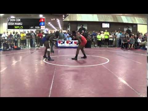 97 kg R1 - J`den Cox (Missouri WF) vs Josh Manu (Brown WC)