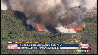Sherpa Fire growing rapidly