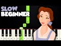 Beauty And The Beast SLOW BEGINNER PIANO TUTORIAL SHEET MUSIC By Betacustic