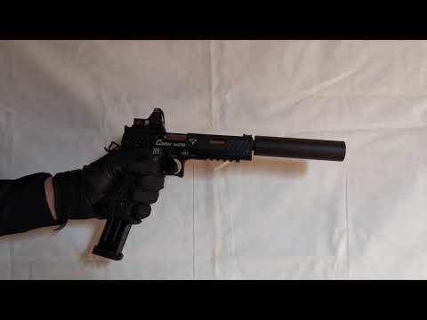 [ Airsoft ]  Army Armament TTI Combat Master R601 HiCapa GBB with Red Dot, Silencer and Long Mag