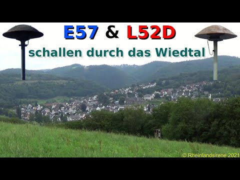 Unheimlicher Sirenenalarm | E57 & Vorgänger-Sirene L52 | Probealarm im Wiedtal | Sirenenprobe