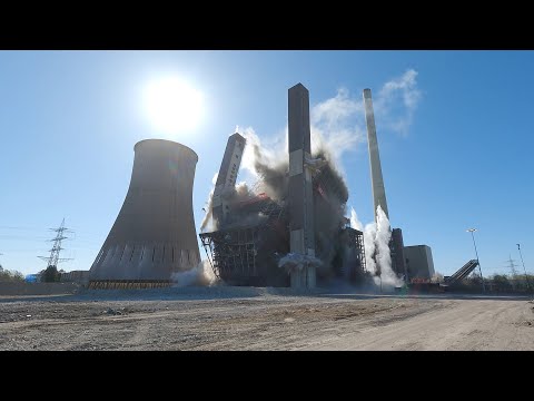 Sprengung Kesselhaus Kraftwerk Ibbenbüren am 06.04.2025