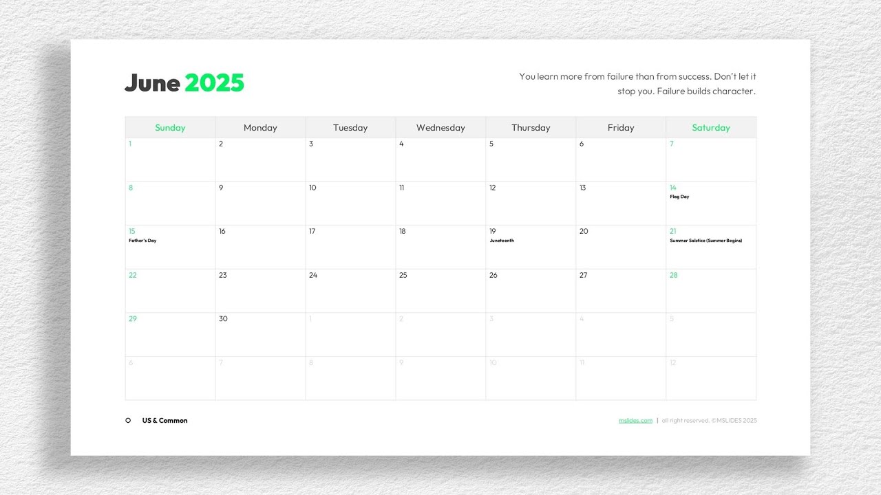 Free 2025 Editable Calendar Template for PowerPoint by mslides - Widescreen