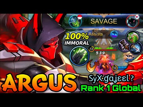 SAVAGE!! Immortal Argus u can't stop me!! - Top 1 Global Argus by SyX.ɠαʝεεℓ ? - MLBB