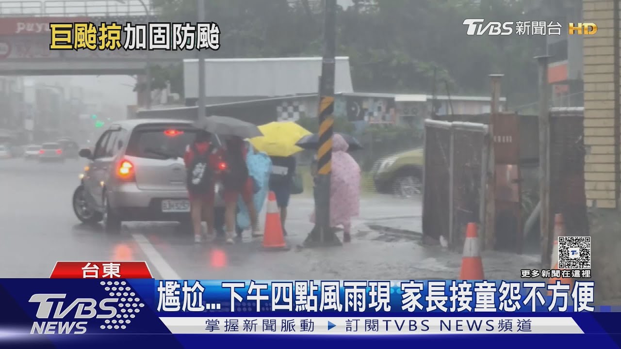 風雨來了! 台東南迴公路霧茫茫 號誌狂搖、電線如跳繩