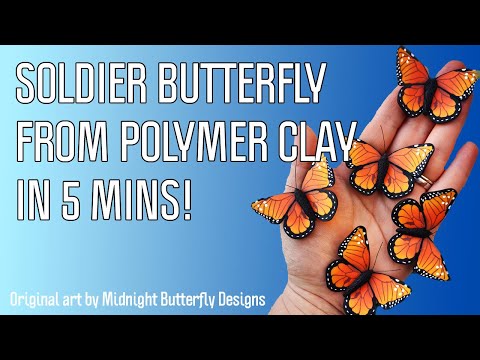 Soldier Butterfly - Polymer Clay in 5 Minutes!