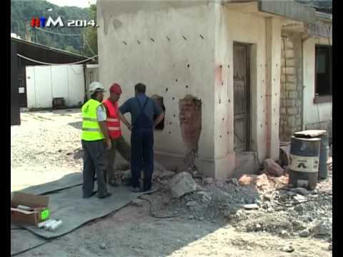 Majdanpek,Rudnik, Sirenje povrsinskog kopa,miniranje kule kod Vatrogasnog Doma 23 08 2014