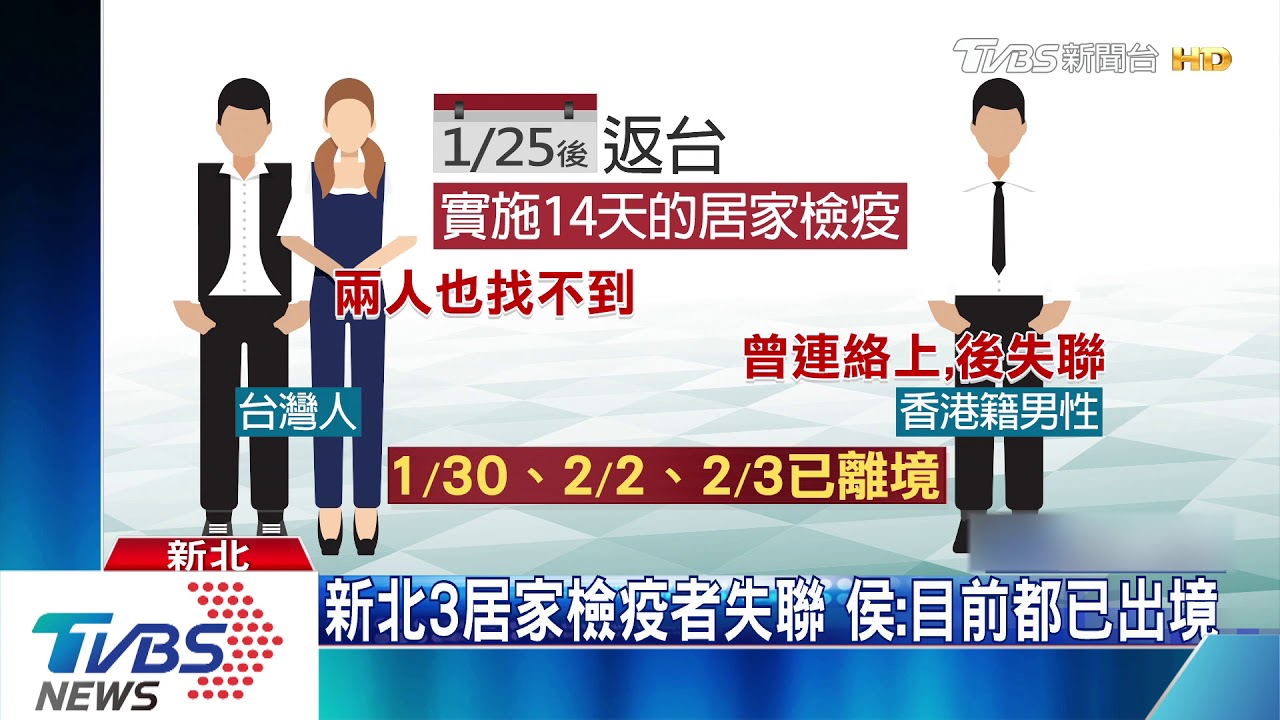新北3居家檢疫者失聯 侯:目前都已出境