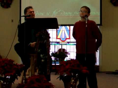 Tanner & Pastor Greg singing Christmas Shoes 12-7-08