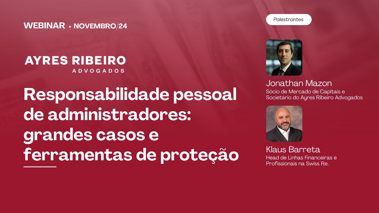 Ayres Ribeiro Advogados - Webinar - Responsabilidade pessoal de administradores