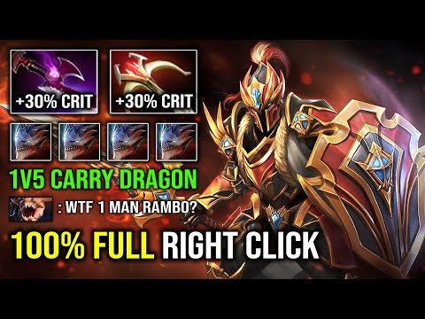 1 MAN RAMBO Full Right Click Dragon Knight Brutal Crit Invisible Silver Edge Dota 2