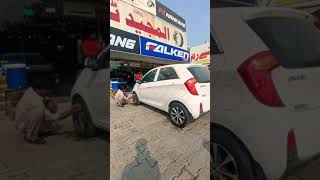 14Inches Alloys 4 hole Installation For Kia Picanto. #picanto #kia #lahore #johartown #tyre #tires