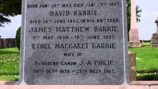 preview picture of video 'James Matthew Barrie Gravestone Cemetery Kirriemuir Angus Scotland'