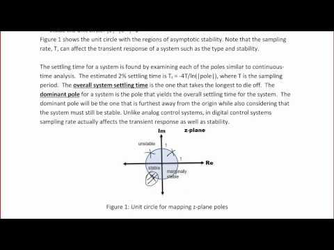 ECE320 Lecture 8-2: Discrete-Time Systems Analysis - Stability, Settling Time