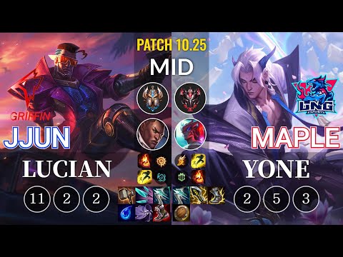 GRF jjun Lucian vs LNG Maple Yone Mid - KR Patch 10.25