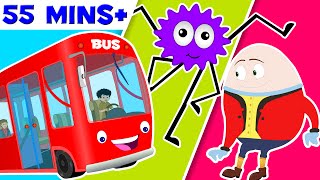 The Wheels on the bus | Five little monkeys | nursery rhymes | wheels on bus childrens songs