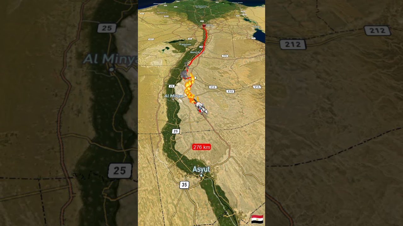 Cairo Egypt to Luxor Egypt #cairo #egypt #luxor#map #travel #animation #palestine #dubai #pakistan