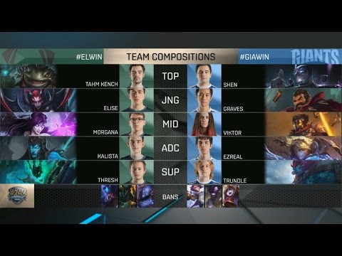EL vs GIA Highlights - ELEMENTS vs GIANTS GAMING - EU LCS Week 2 - SPRING 2016