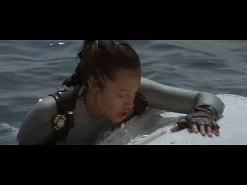 Angelina Jolie as Lara Croft hot silver Wetsuit scuba diving