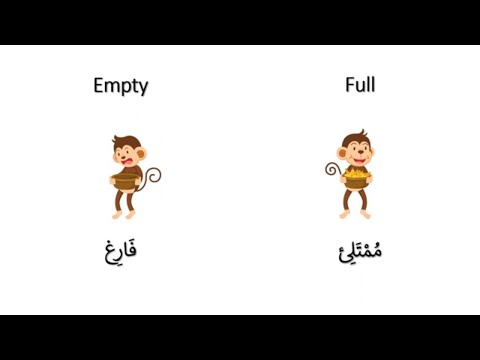 Opposite words in Arabic: Full vs Empty. Listen, Read, repeat