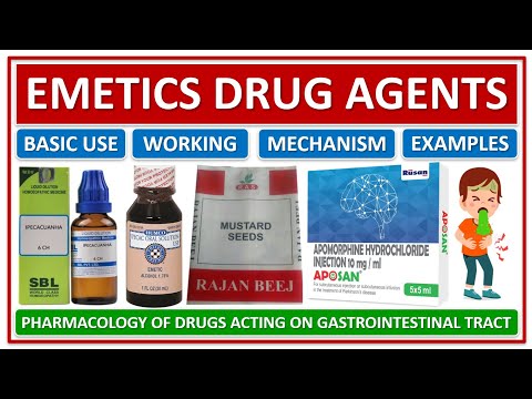 EMETICS DRUG AGENTS, EXAMPLES, BASIC USE, WORKING, MECHANISM OF ACTION, IPECAC SYRUP, APOMORPHINE