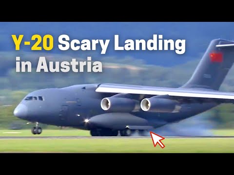 Y-20 scary landing in Europe! First time in Western airshow: Chinese Air Force projects its power