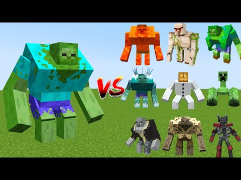 Mutant Zombie VS All Minecraft Mutant Mobs - Minecraft Mobs Battle