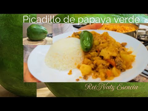Picadillo de papaya verde.Práctica y deliciosa receta.