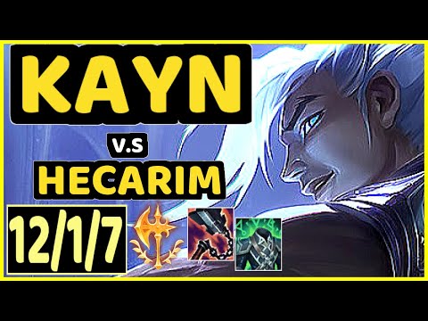 HARU (KAYN) vs HECARIM - 12/1/7 KDA JUNGLE GAMEPLAY - KR Ranked GRANDMASTER