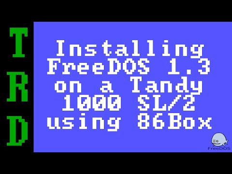Installing FreeDOS 1.3 on a Tandy 1000 SL/2 using 86Box