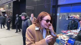 Emma Stone happy to see the fans promoting new movie ‘Poor Things’ in NYC! #emmastone #poorthings