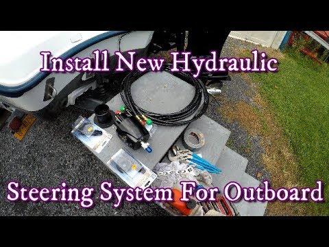 How To Install Boat New Hydraulic Steering System Oudboard Engine #boathydraulics