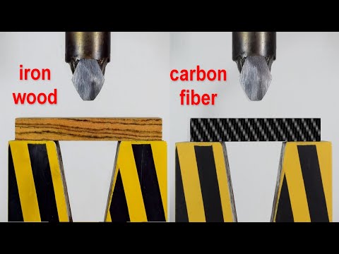 HYDRAULIC PRESS VS HARDEST WOOD AND CARBON FIBER