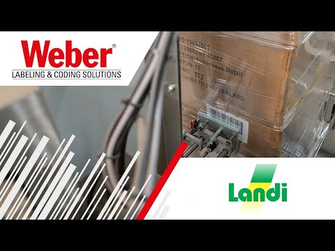 Pallet labelling in the logistics centre of LANDI Schweiz AG | Weber Marking Systems