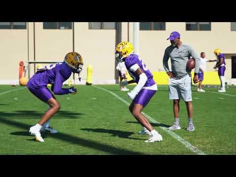 Watch: LSU DB Coach Corey Raymond Mic'd Up During Spring Practice