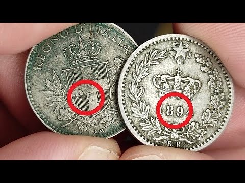 Italian 20 Centisimi overstrike error coins - Coins struck on other coins