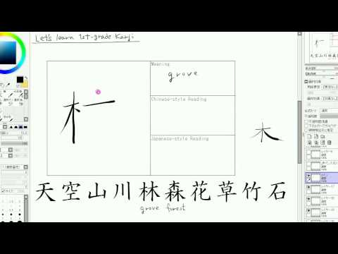 How to Read Japanese - Lesson#21 - Kanji: 天空山川林森花草竹石