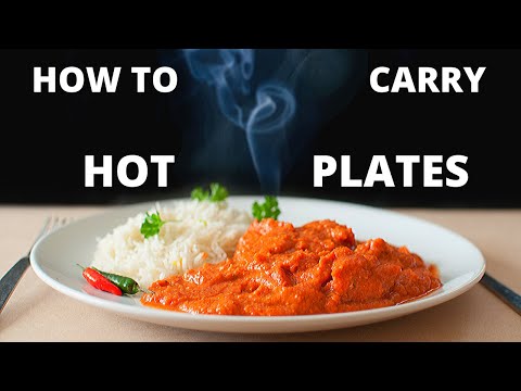 How to carry hot plates! F&B Online Waiter Training Course at The Waiter's Academy. Fine dining!