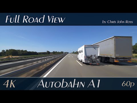 Autobahn (A1), Germany: Bramsche - RP Bramsche - Neuenkirchen/Vörden - 4K (2160p/60p) Ultra HD