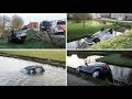 Wegen zijn spekglad: ene na andere auto glijdt de sloot in