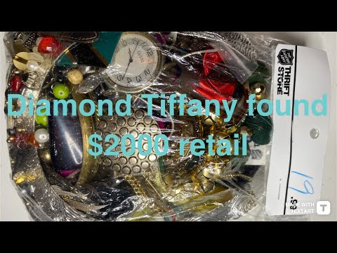 Diamond Tiffany found!!!!! $19.99 thrift store junk bag hiding a huge score