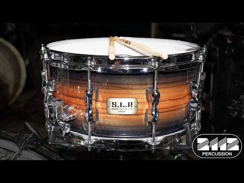 Tama S.L.P. Limited Edition Bubinga/ Maple 6.5x14" Snare Drum (Midnight Zebrawood Burst) image 2