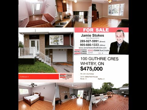 A MUST SEE: 100 Guthrie Cres, Whitby - ONLY $475,000 - MLS® Number: E4270502